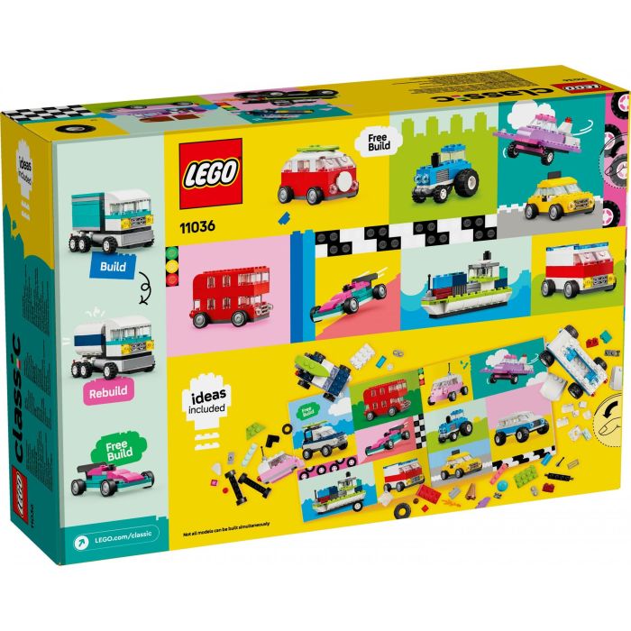 LEGO 11036 Classic Vehículos Creativos - Set de Construcción de Coches con 900 Ladrillos y 52 Ruedas para Niños +5 Años 12