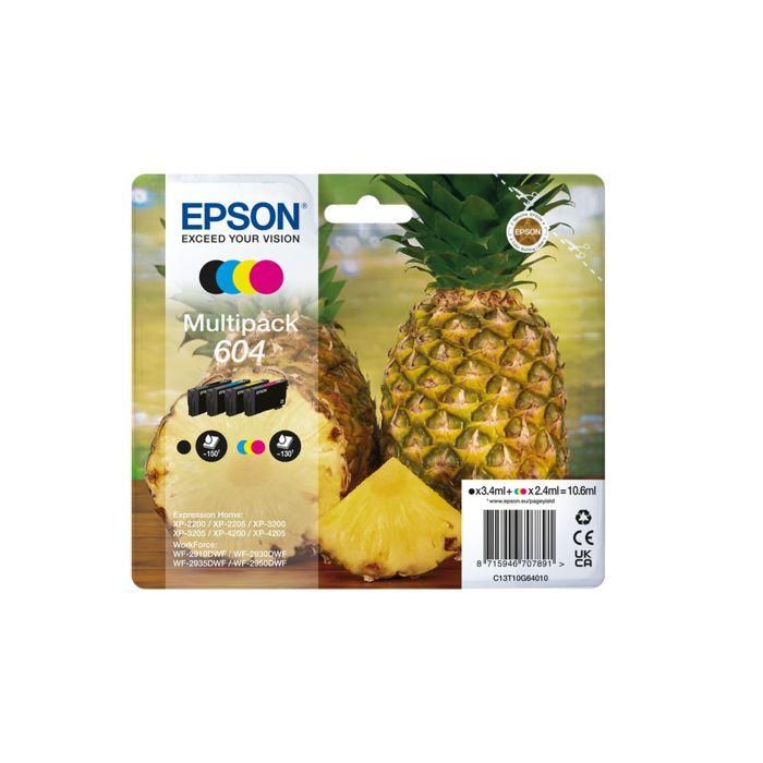 EPSON Cartucho 4 colores Multipack 604 XP-2200, WF-2910DWF Piña EPSON Cartucho 4 colores Multipack 604 XP-2200, WF-2910DWF Piña
