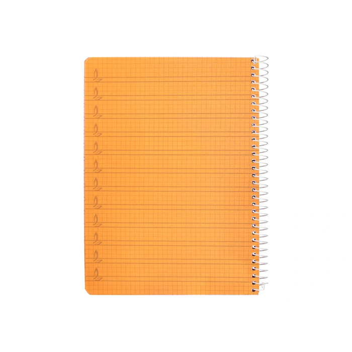 Liderpapel Cuaderno espiral A5 Pautaguía Tapa Plástico 80h 90gr Cuadro Pautado 4mm Color Naranja 2