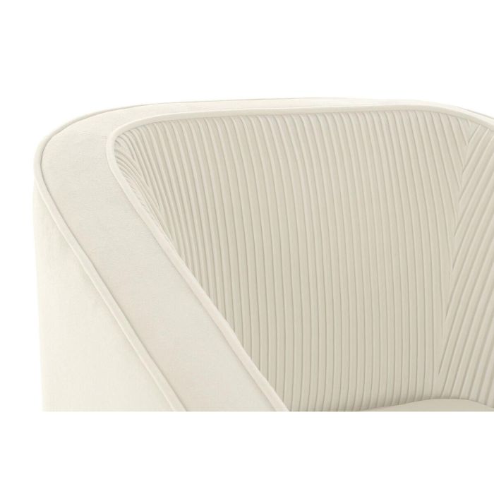 DKD Home Decor Sillón Glam Crema de Poliéster y Metal, Desmontable, Altura Asiento 45 cm, 73 x 70 x 68 cm 4 DKD Home Decor Sillón Glam Crema de Poliéster y Metal, Desmontable, Altura Asiento 45 cm, 73 x 70 x 68 cm 4