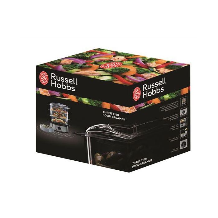 Russell Hobbs 19270-56 Cocina a Vapor con 3 Recipientes Apilables y Temporizador de 60 Minutos 1 Russell Hobbs 19270-56 Cocina a Vapor con 3 Recipientes Apilables y Temporizador de 60 Minutos 1