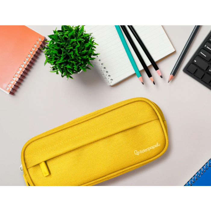 Liderpapel Estuche Portatodo Classic Ovalado con Dos Cremalleras y Bolsillo Delantero, Amarillo, 210x90x60mm 8 Liderpapel Estuche Portatodo Classic Ovalado con Dos Cremalleras y Bolsillo Delantero, Amarillo, 210x90x60mm 8