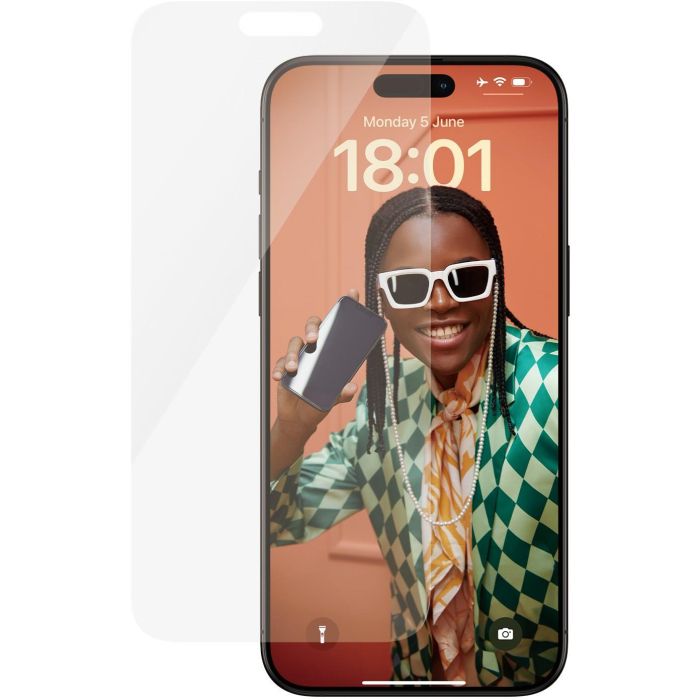 PanzerGlass Protector Pantalla Classic Fit para iPhone 15 Pro Max | Vidrio Templado Anti-Rayones y Golpes | Fácil Aplicación