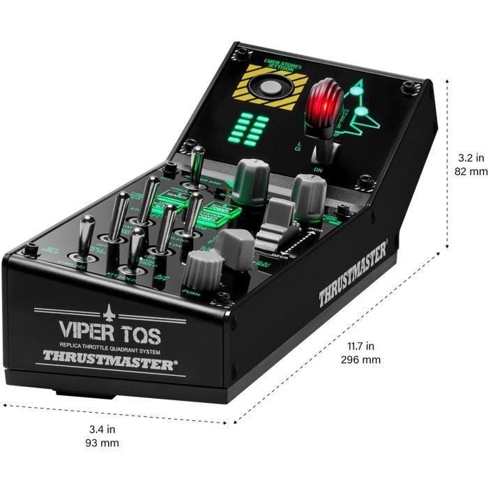 Thrustmaster VIPER Panel Negro USB Joystick/Palanca de control lateral + cuadrante de aceleración PC 5