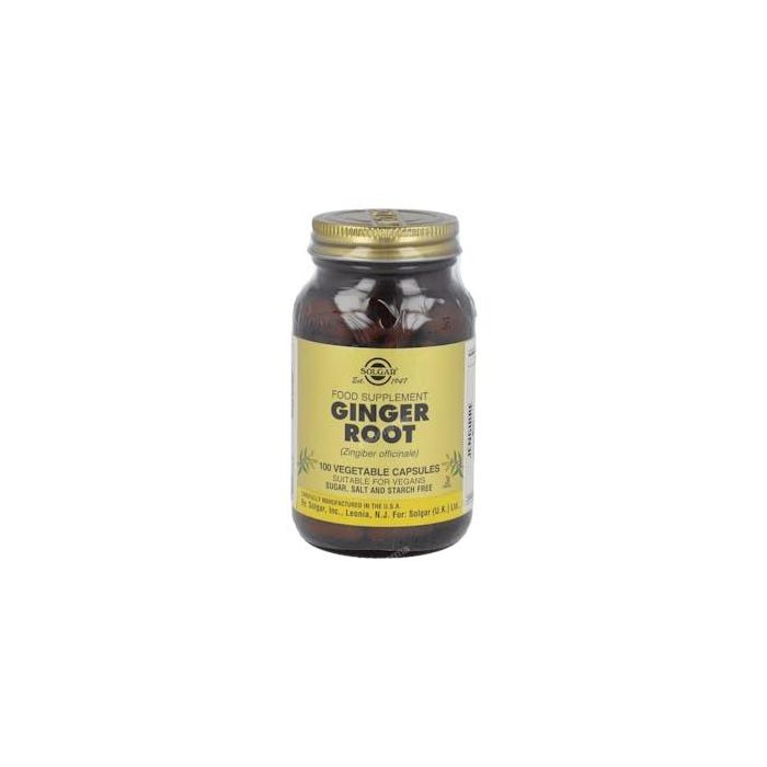 SOLGAR Jengibre (Zingiber Officinali) 520Mg, Complemento para Vías Respiratorias y Digestión, 100 Cápsulas