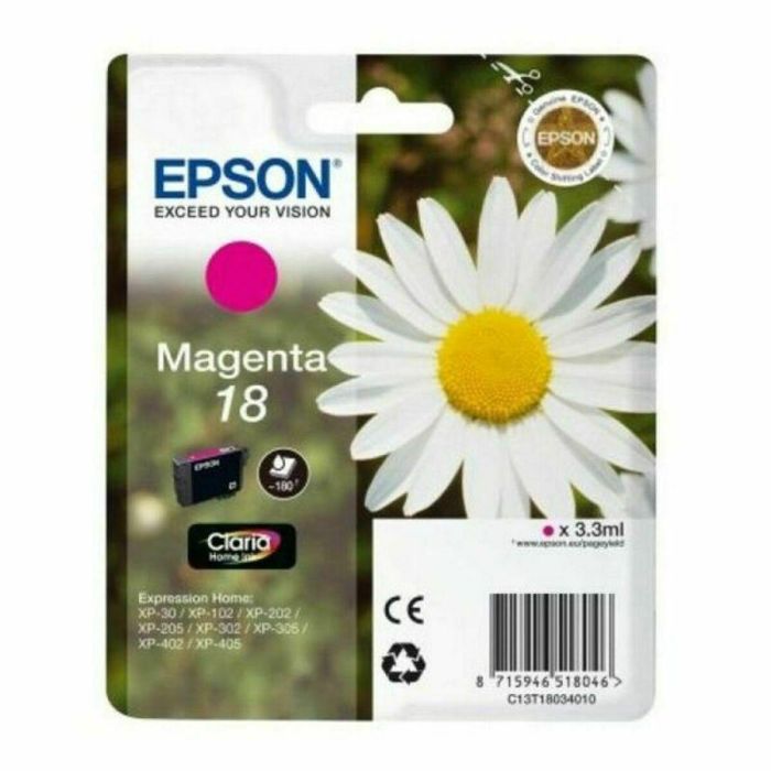 Epson Expression Home XP-102/205/305/405 Cartucho Magenta nº18 2 Epson Expression Home XP-102/205/305/405 Cartucho Magenta nº18 2