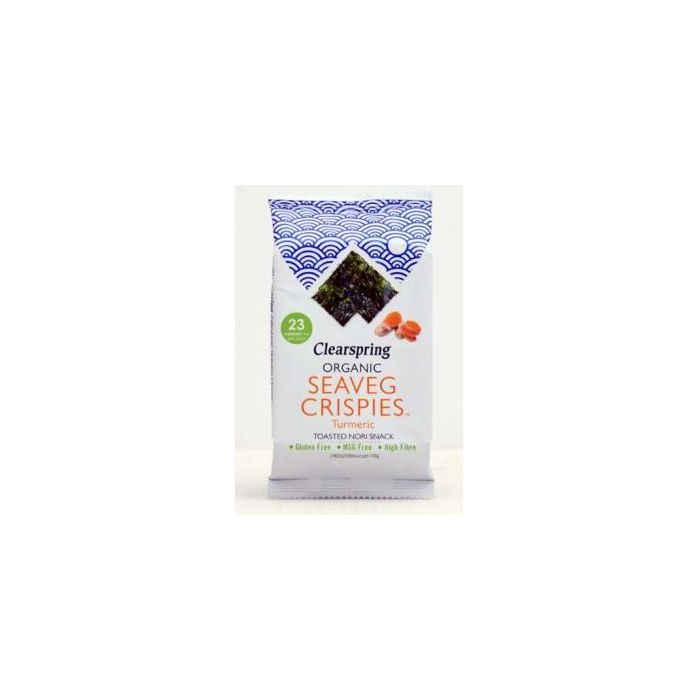 CLEARSPRING Alga Nori con Cúrcuma Snack 4g, vegano y sin gluten, horneado con sal marina y aceite de girasol