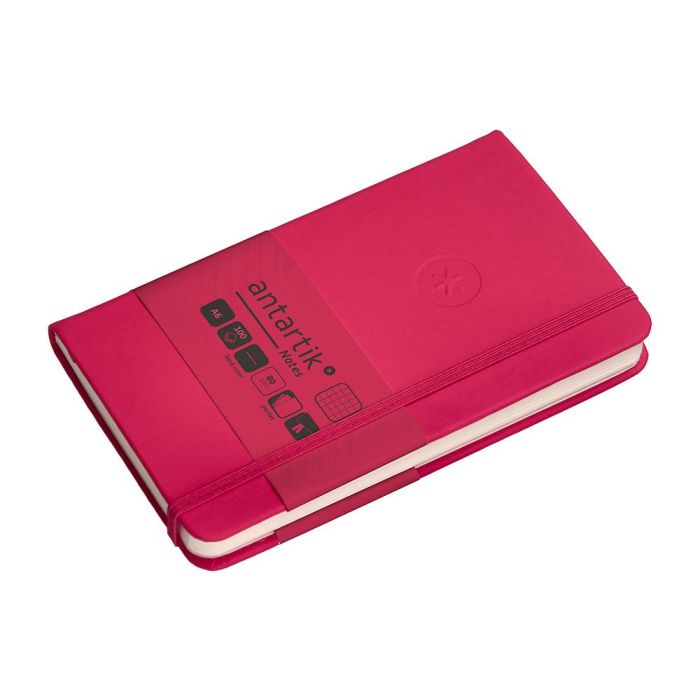 Cuaderno Con Gomilla Antartik Notes Tapa Dura A6 Hojas Cuadricula Burdeos 100 Hojas 80 gr Fsc 5