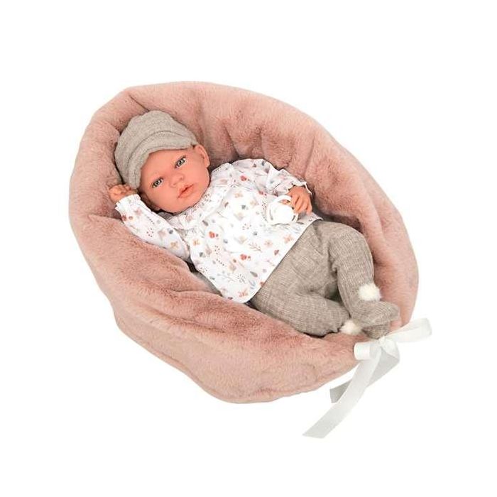 Muñeca elegance andie gris con cojin lactancia, incluye chupete (muñeco de peso)40 cm 7