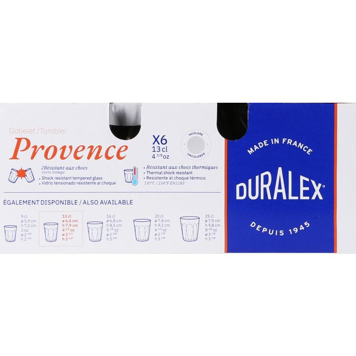 Duralex Set 6 Vasos Transparente 13 cl Colección Provence (12 Cajas) 4