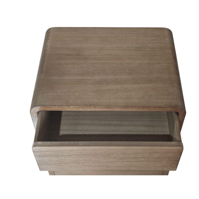 DKD Home Decor Mesita de Noche Urban Marrón 3 Cajones Paulownia y Olmo 34 x 60 x 44 cm 2