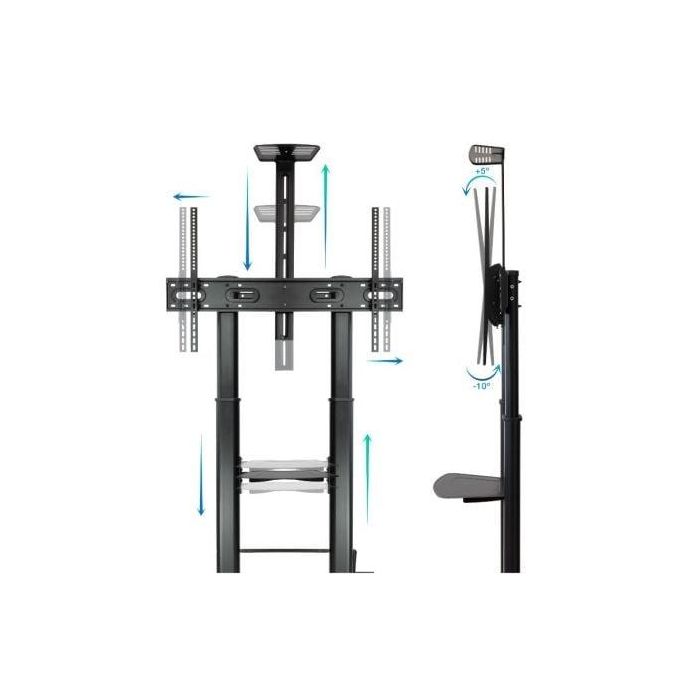 Soporte de Suelo con Ruedas Inclinable/ Nivelable TooQ FS20404HM-B para TV de 60-100"/ hasta 100kg 2