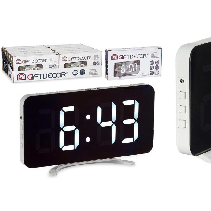 Giftdecor Reloj Espejo Blanco Plástico ABS 15.7x7.7x1.5 cm con Cable USB y Pila CR2016 (Set de 12) 0 Giftdecor Reloj Espejo Blanco Plástico ABS 15.7x7.7x1.5 cm con Cable USB y Pila CR2016 (Set de 12) 0