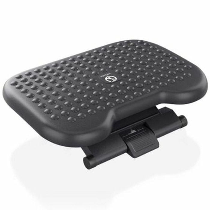 AISENS FRT02-267 Reposapiés Inclinable y Altura Ajustable (7-39cm), Base Antideslizante, Negro, HIPS, 46cm Ancho, 30kg