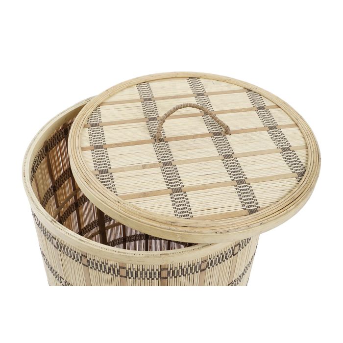 DKD Home Decor Cesta Urban de Bambú Marrón con Tapa, de 40 cm Ancho x 63 cm Alto x 40 cm Profundo, Set de 2 Unidades 3 DKD Home Decor Cesta Urban de Bambú Marrón con Tapa, de 40 cm Ancho x 63 cm Alto x 40 cm Profundo, Set de 2 Unidades 3