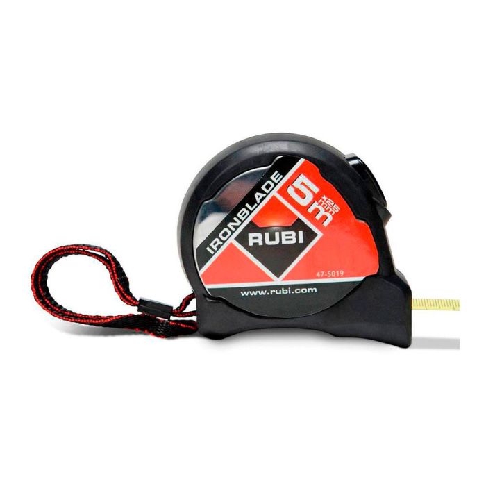 Rubi Flexómetro Ironblade 5m x 25mm con Autolock, Carcasa Metálica, r75909 0 Rubi Flexómetro Ironblade 5m x 25mm con Autolock, Carcasa Metálica, r75909 0