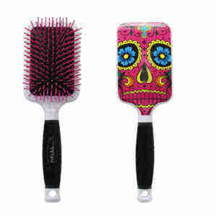 Bifull Cepillo para Raqueta con Diseño de Calavera en Color Rosa - Púa de Plástico Bifull Cepillo para Raqueta con Diseño de Calavera en Color Rosa - Púa de Plástico