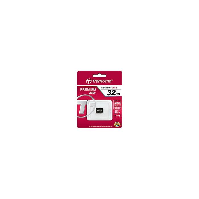 Transcend TS32GUSDHC10 Tarjeta MicroSDHC de 32 GB Clase 10 con Adaptador 1