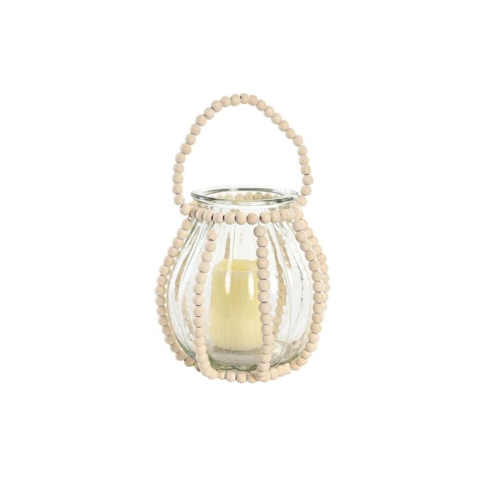 Portavela Colonial DKD Home Decor Transparente Marron Claro 22 x 22 x 22 cm 1 Portavela Colonial DKD Home Decor Transparente Marron Claro 22 x 22 x 22 cm 1