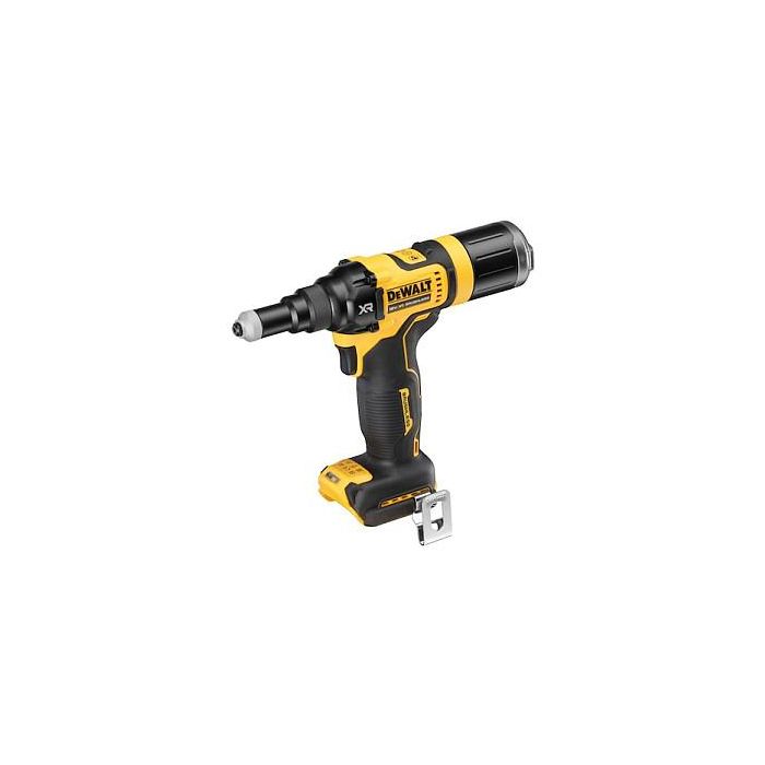 DeWALT DCF403NT-XJ Pistola de Remaches a Batería 18V, para Aluminio y Acero Inoxidable (2.4, 3.2, 4, 4.8 mm), 10000 kN, Incluye Funda, Negro/Amarillo