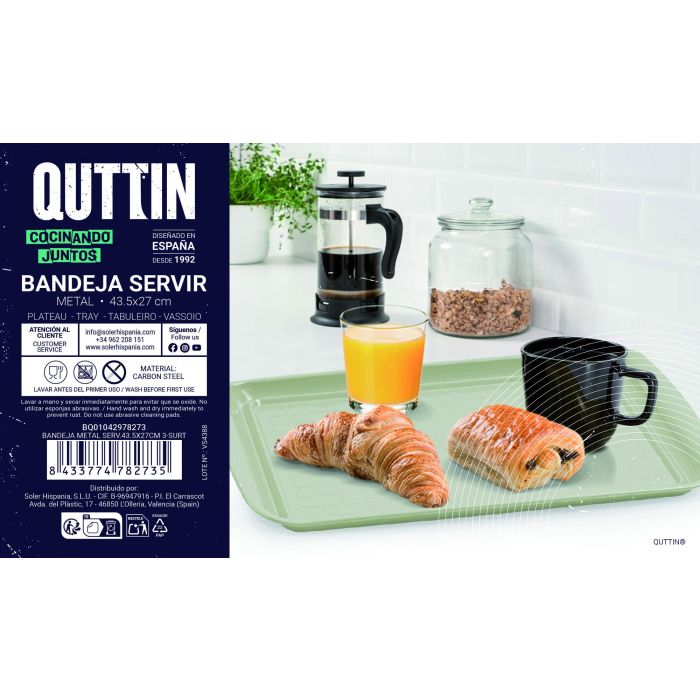 Bandeja de metal para servir 43.5 x 27 cm 3 surtidos Quttin - Inde (12 Unidades) 9 Bandeja de metal para servir 43.5 x 27 cm 3 surtidos Quttin - Inde (12 Unidades) 9