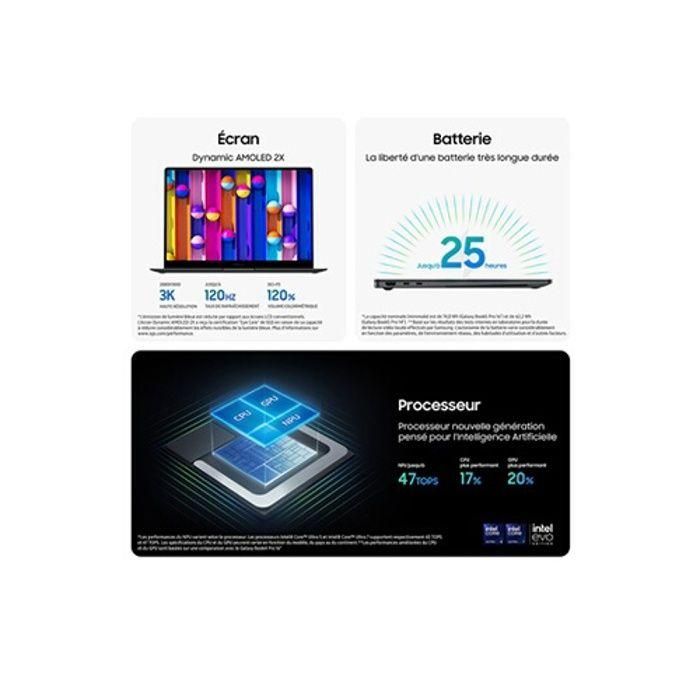 Portátil - SAMSUNG - Galaxy Book5 Pro - 16 - Intel Core Ultra 7 - 16 GB RAM - 512 GB SSD - AZERTY - Gris 3 Portátil - SAMSUNG - Galaxy Book5 Pro - 16 - Intel Core Ultra 7 - 16 GB RAM - 512 GB SSD - AZERTY - Gris 3
