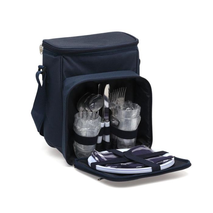 Mochila Nevera Termosellada Kit Grande Picnic Azul Marino 1