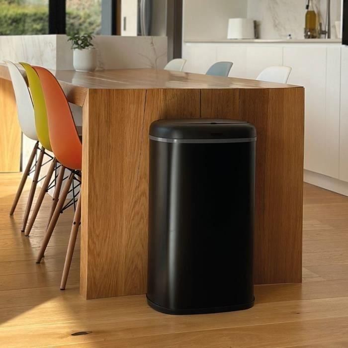 Cubo de basura de cocina automático - LOGAN - KITCHEN MOVE - 58 L - Acero inoxidable negro mate con borde 3