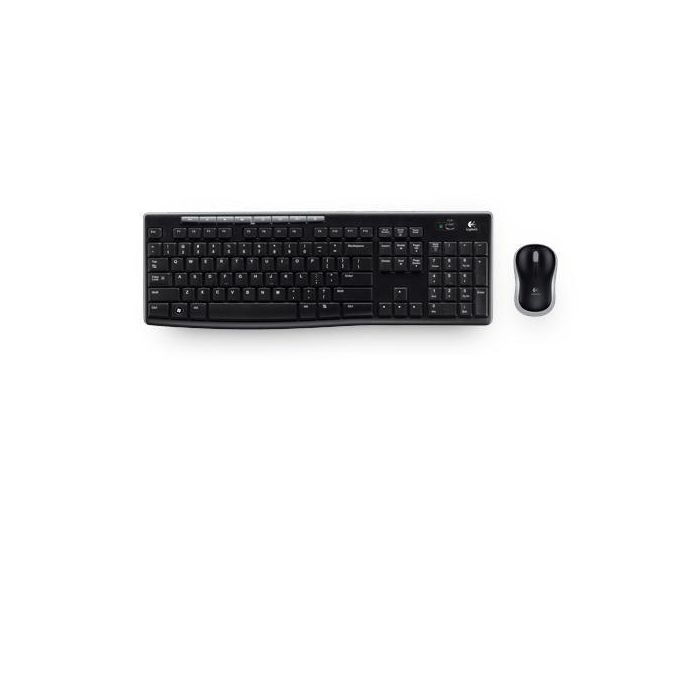 Logitech MK270 Teclado y Ratón Inalámbricos, Full-Size, Teclas Silenciosas, Resistente a Líquidos, Óptico 1000 DPI, Compatible con ChromeOS Windows