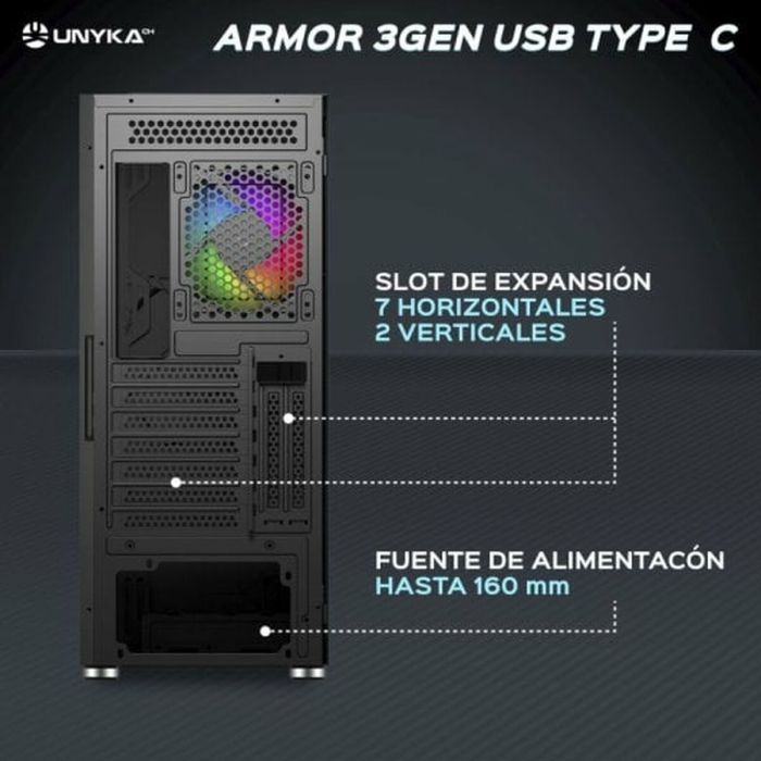 Caja Semitorre ATX Unykach Armor 3GEN ARGB ATX Negro 3 Caja Semitorre ATX Unykach Armor 3GEN ARGB ATX Negro 3