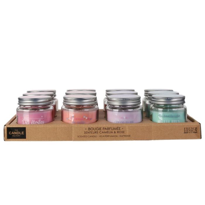 The Candle Factory Mini Tarro Con Vela Aroma Camelia Rosa Tarro Cristal 6.2x6.3cm 13h 70g 3