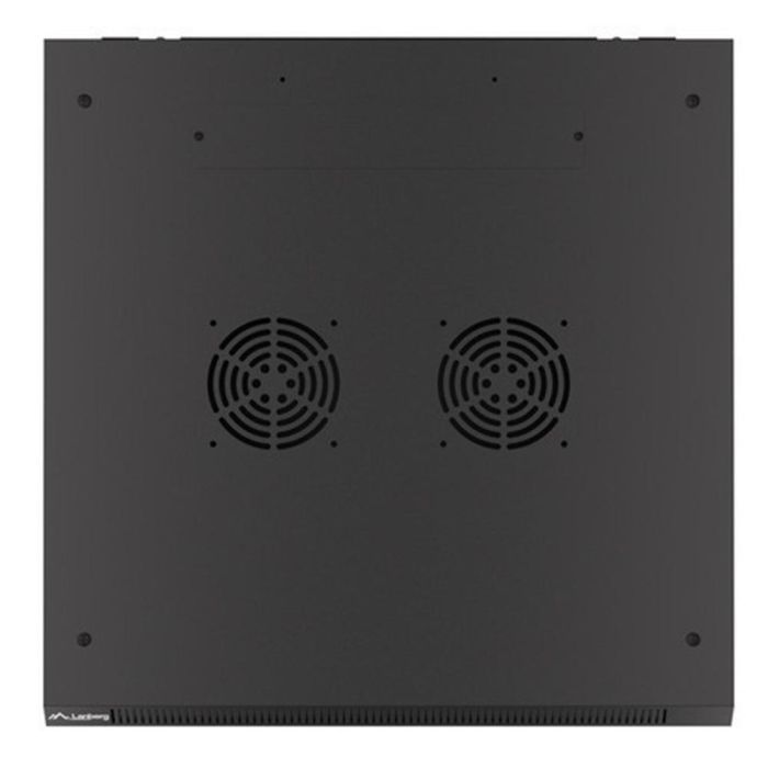 Lanberg WF01-6612-10B Armario Mural Rack 19 Pulgadas 12U, Montaje en Pared, Negro RAL9004, Capacidad 60kg, IP20, Vidrio Templado 3