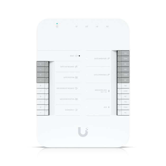 Ubiquiti Gate Hub Avanzado para Control de Acceso y Gestión de Intercomunicadores con 5x RJ-45, PoE++, Montaje en Carril DIN
