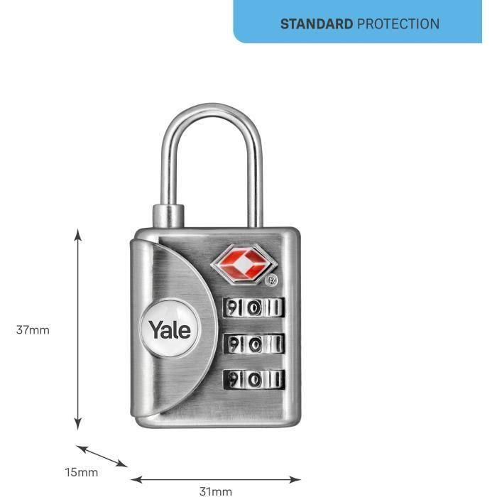 Yale Candado TSA con Código Combinado Programable de 3 Dígitos para Maleta y Equipaje - Aprobado para Viajes Internacionales 3 Yale Candado TSA con Código Combinado Programable de 3 Dígitos para Maleta y Equipaje - Aprobado para Viajes Internacionales 3