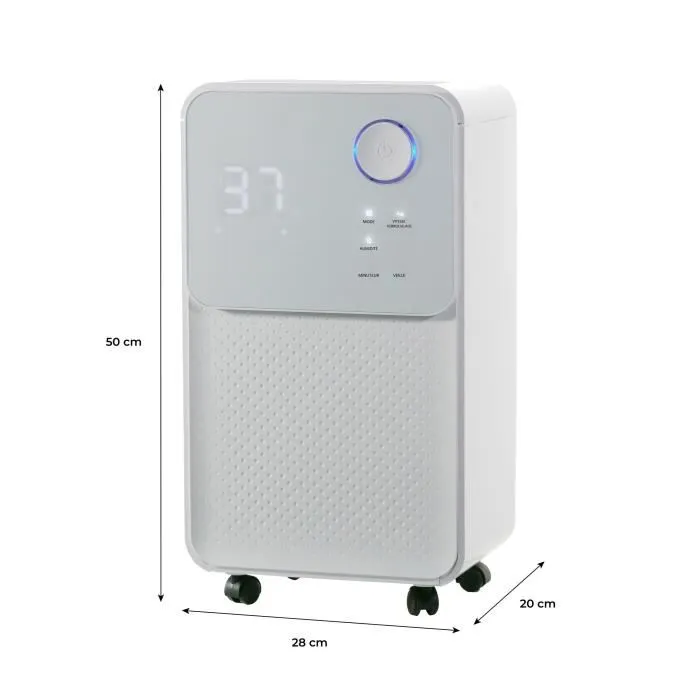 Oceanic Deshumidificador de aire eléctrico, Extracción 12L/día, Secado de ropa, Pantalla LED, 25m², Depósito 2L 5