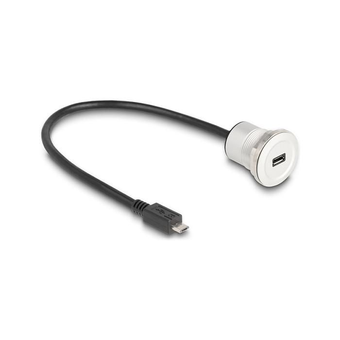 DeLOCK 88184 Cable USB 2.0 Micro-B a USB-B (Macho/Hembra) de 30 cm Negro/Plata 0 DeLOCK 88184 Cable USB 2.0 Micro-B a USB-B (Macho/Hembra) de 30 cm Negro/Plata 0