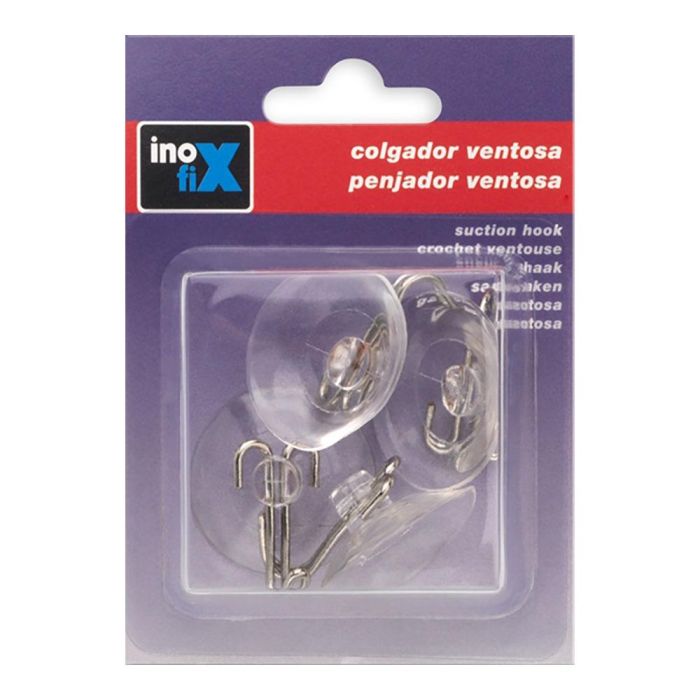 Inofix Colgador Ventosa Cromado ø35mm Inox 1217-1-000 Blister 4 Unidades 1
