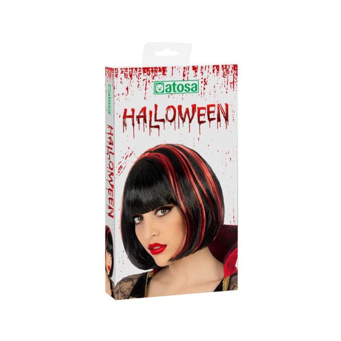Peluca Vampiresa Rojo Corto Lisa Morena 1 Peluca Vampiresa Rojo Corto Lisa Morena 1