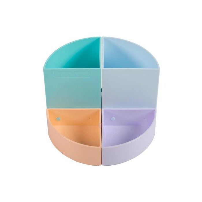 Exacompta Organizador de Sobremesa Aquarel THE QUARTER, 4 Compartimentos Modulables, Colores Pastel Surtidos