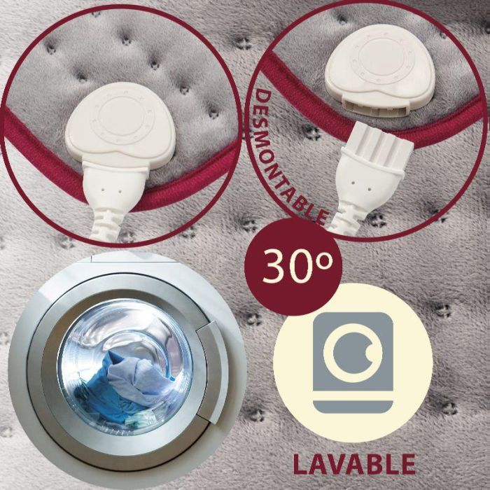 AVANT - Almohadilla Eléctrica 40 cm x 30 cm, 100W con 3 Niveles de Temperatura