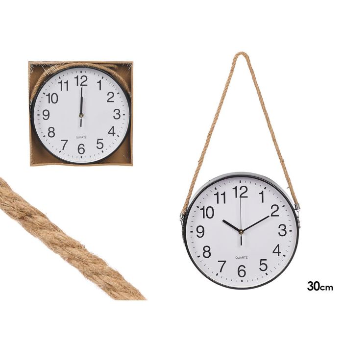 Reloj Pared Cuerda Colgar Negro 30Cm Giftdecor (Set de 8) 0 Reloj Pared Cuerda Colgar Negro 30Cm Giftdecor (Set de 8) 0