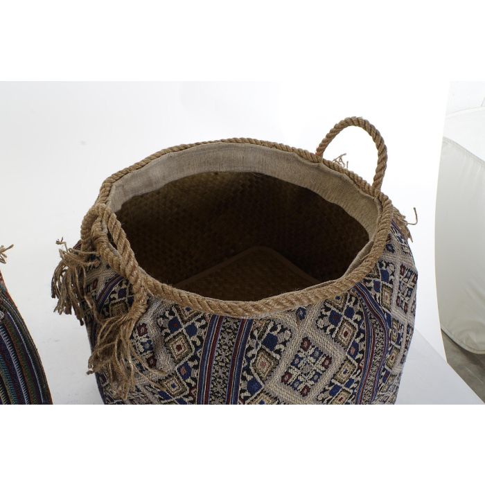 DKD Home Decor Cesta Boho Multicolor Fibra Algodón 41 x 41 x 40 cm (2 Unidades) 1 DKD Home Decor Cesta Boho Multicolor Fibra Algodón 41 x 41 x 40 cm (2 Unidades) 1