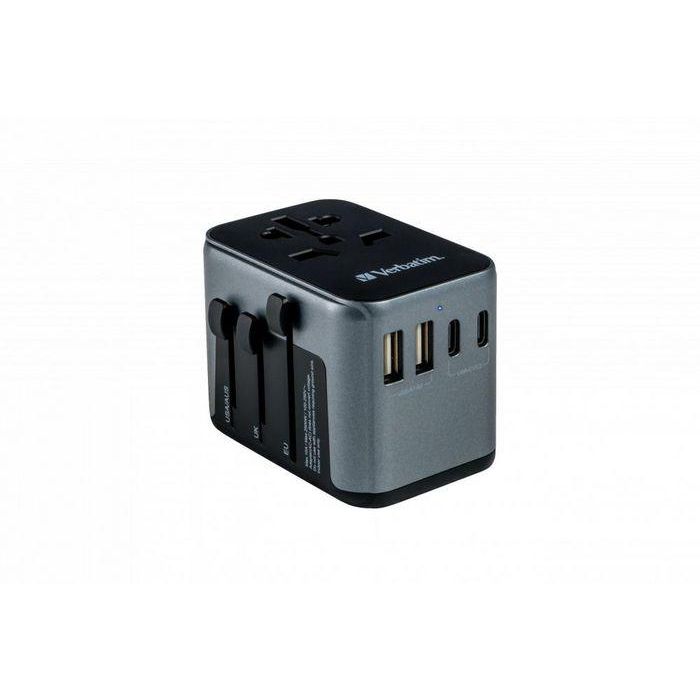 Verbatim Uta-03 Adaptador Universal De Viaje Con 1 Puerto Usb-C - 2 Puerto Usb-A - 2 Puerto Usb-C 4