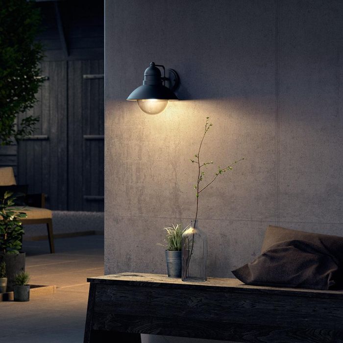 Philips Aplique de Pared Exterior Hoverfly E27, Negro, Aluminio IP44, Luz hacia Abajo, Max. 60W (Bombilla no Incluida) 2 Philips Aplique de Pared Exterior Hoverfly E27, Negro, Aluminio IP44, Luz hacia Abajo, Max. 60W (Bombilla no Incluida) 2