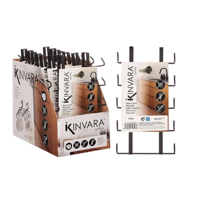 Soporte para Tazas Kinvara - Metal Negro 15.5x7x28.7 cm (8 Unidades) 2 Soporte para Tazas Kinvara - Metal Negro 15.5x7x28.7 cm (8 Unidades) 2