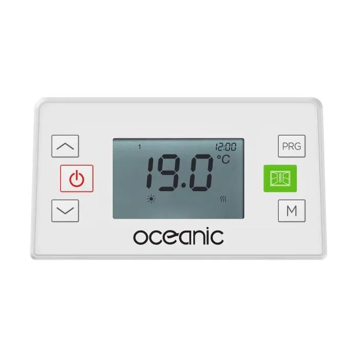 Oceanic Radiador Eléctrico Fijo con Inercia Cerámica 2000W Rubis Design Galled Blanco OCEAISH2000W4 5