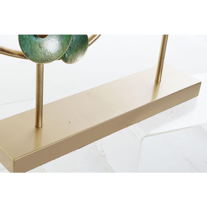 DKD Home Decor Decoracion Abstracta Metal y Espejo Dorado Verde 9 x 53.3 x 62 cm 2
