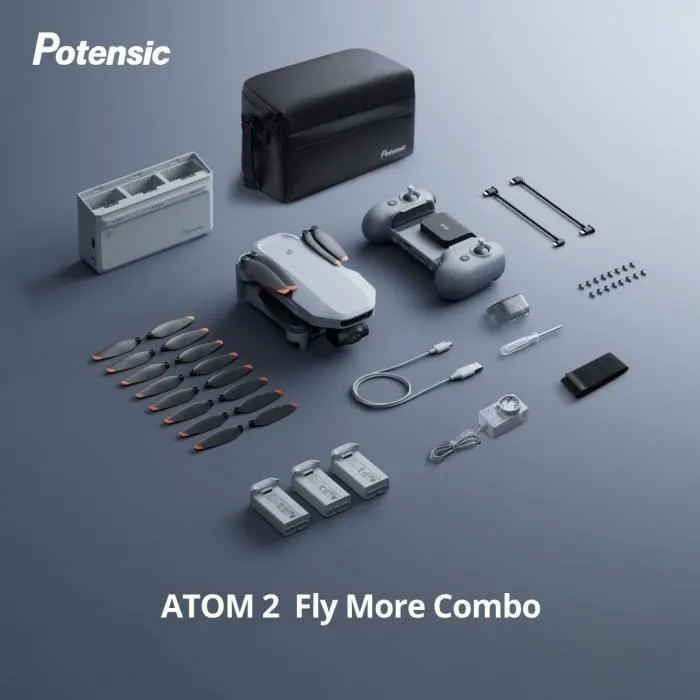 Potensic ATOM 2 Combo Fly More Dron con Cámara HD/4K GPS Integrado Tiempo de Vuelo 15-25 Min Alcance 300m 2