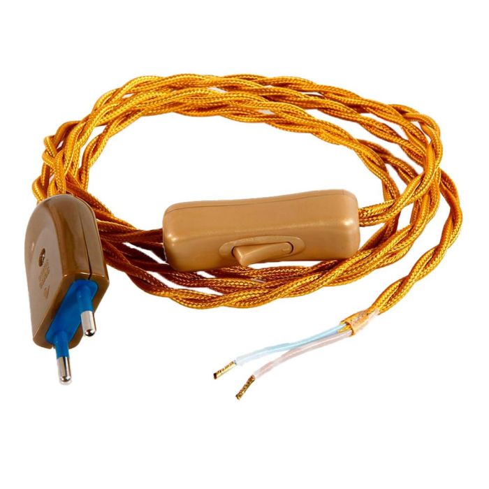 Enec Kit cordón 2 x 0,75 mm, Dorado, 2 m