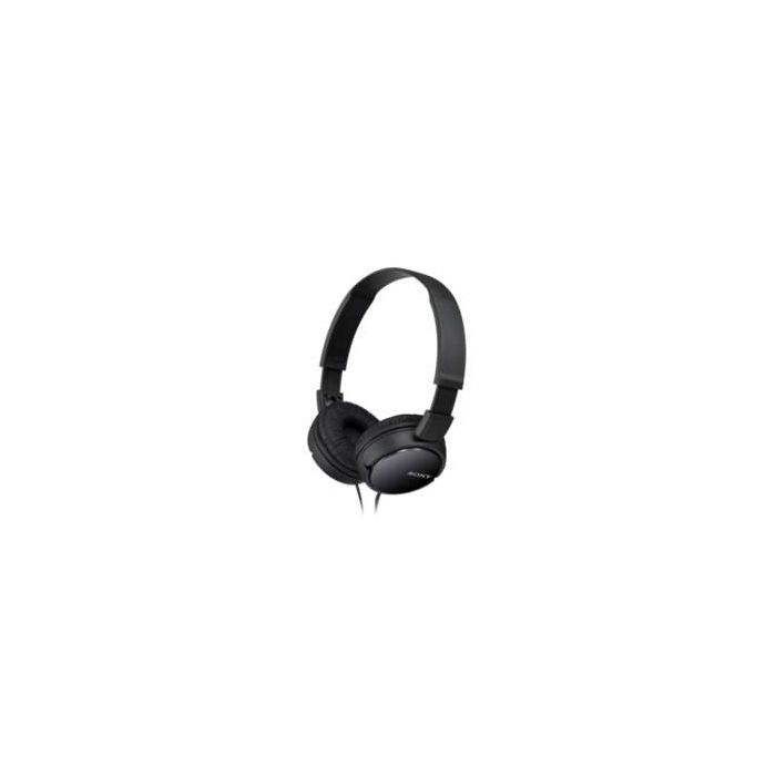 Sony MDR-ZX110B Auriculares de Diadema Plegables Jack 3.5 Negros, Sonido Dinámico 30mm, Almohadillas Acolchadas, Cerrados